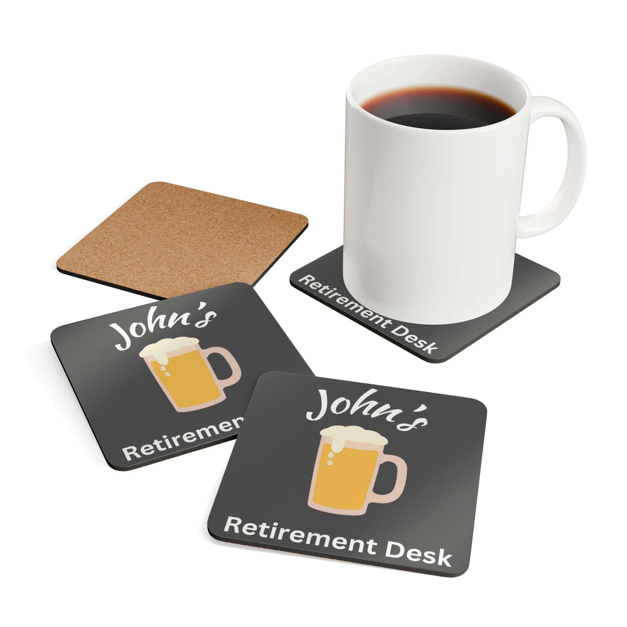 Personalized Retirement Coaster Set of 4 - Custom Name Retirement Gift - Funny Retirement Gift for Women and Men